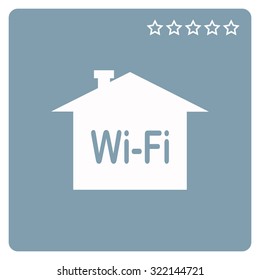 The house is surrounded by a network wi-fi. icon. vector design