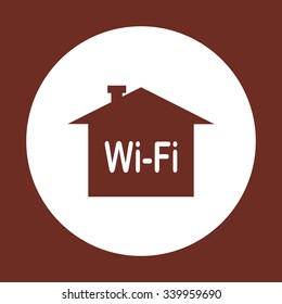 The house is surrounded by a network wi-fi. icon. vector design