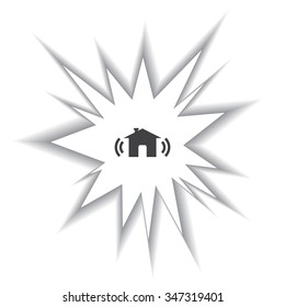The house is surrounded by a network wi-fi. icon. vector design