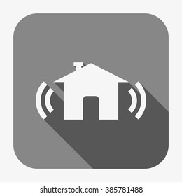 The house is surrounded by a network wi-fi. icon. vector design