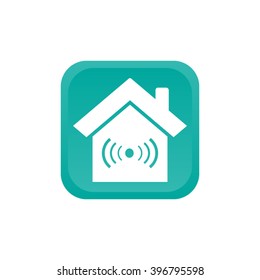 The house is surrounded by a network wi-fi. icon.