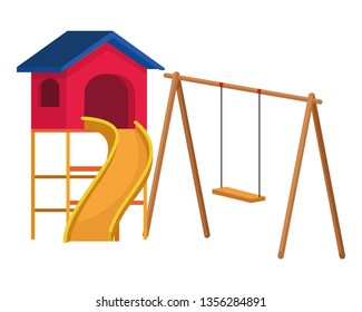 House with swing playground game