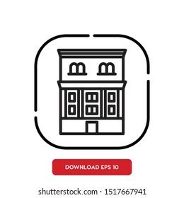 House symbol, building outline vector icon