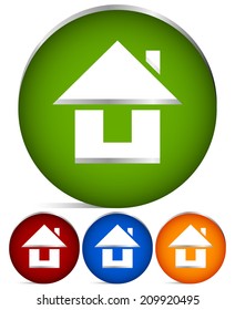 House symbol cut in 3d circle