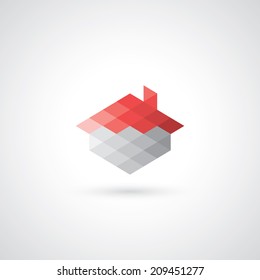 House symbol from geometric elements - vector illustration