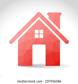 House symbol in polygons, illustration