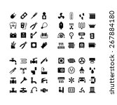 House system icons. Set icons of electricity, heating, plumbing, ventilation isolated on white. Vector illustration