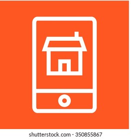 House, tablet, internet icon vector image.Can also be used for housing. Suitable for mobile apps, web apps and print media.