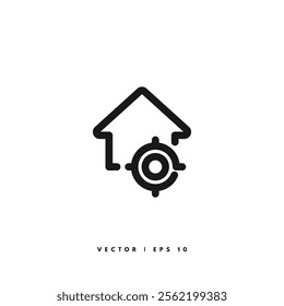 House Target Icon. Editable Stroke