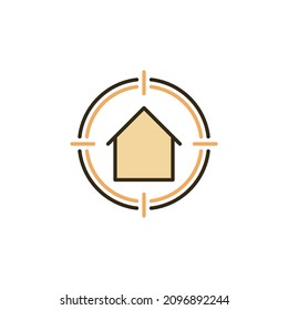 House in Target vector concept colored icon or design element