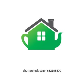 House Teapot Logo Template Design Vector, Emblem, Design Concept, Creative Symbol, Icon