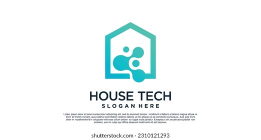 Diseño de logotipo de tecnología de la casa