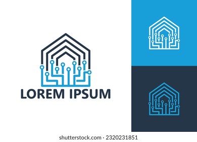 House tech logo template design vector