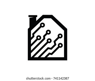 House Technology Logo Template Design Vector, Emblem, Design Concept, Creative Symbol, Icon