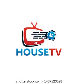 House Television Logo Template Design Vector, Emblem, Design Concept, Creative Symbol, Icon