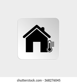 House temperature  - black vector icon