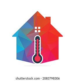 House Temperature Icon And Thermometer Icon Vector. Illustration Of The Temperature In The House.	