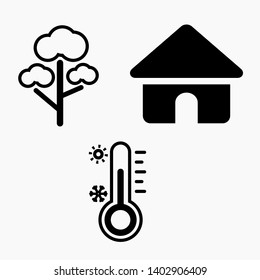 House temperature isolated minimal single flat linear icon for application and info-graphic. Commercial line vector icon for websites and mobile minimalistic flat design.