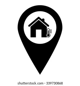 House temperature - map pointer vector icon