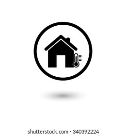 House temperature - vector icon with shadow