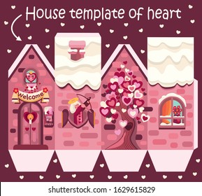 House template for any occasion: Valentine's day, mother's day, women's day, New Year, Christmas, birthday. The box scales to any size. Beauty box.