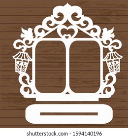house template with flashlights for laser cutting and paper cutting