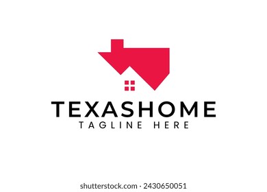 house with texas shape modern logo design for residence and real estate company business