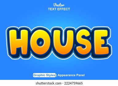 house text effect with graphic style and editable.