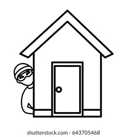 house with thief avatar character icon