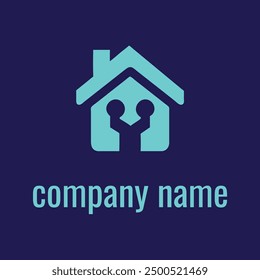 House Thin Line Real Estate Logo
