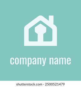 House Thin Line Real Estate Logo
