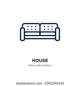 house things icon from tools and utensils collection. Thin linear house things, communication, house outline icon isolated on white background. Line vector house things sign, symbol for web and mobile