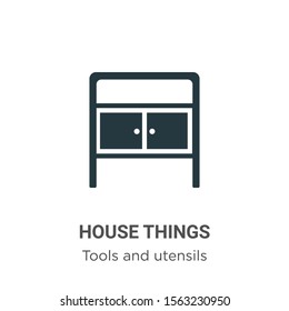 House things vector icon on white background. Flat vector house things icon symbol sign from modern tools and utensils collection for mobile concept and web apps design.