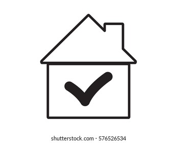 House tick icon, vector illustration eps10