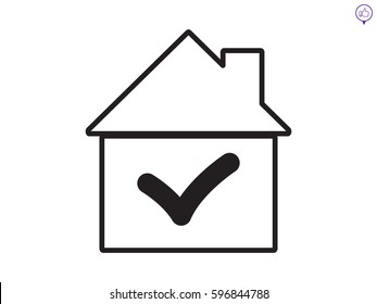 House tick icon, vector illustration eps10