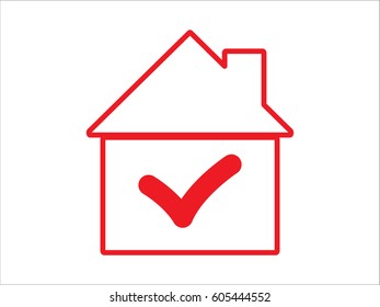 House tick icon, vector illustration eps10