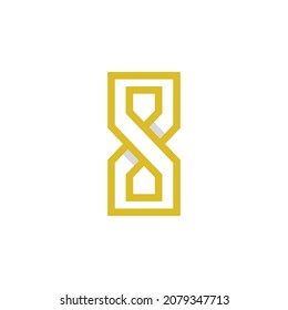 house time hourglass overlapping overlay color logo vector icon illustration