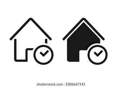 Icono de hora de la casa. Vector de ilustración