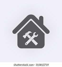 House with tool icon . Vector illustration