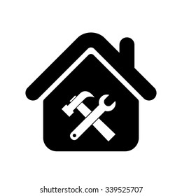 House with tool icon . Vector illustration