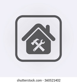 House with tool icon . Vector illustration