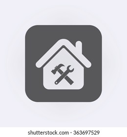 House with tool icon . Vector illustration