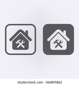 House with tool icon . Vector illustration