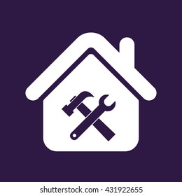 House with tool icon . Vector illustration