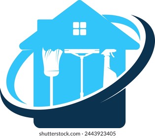 Haus- und Werkzeugsymbol zur Reinigung