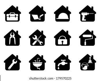 House With Tools Icon