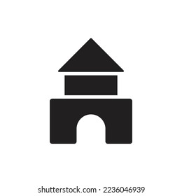 House Toy Filled Icon Vector Illustration