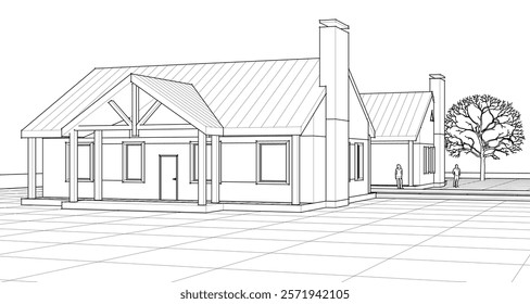 house of traditional architecture 3d