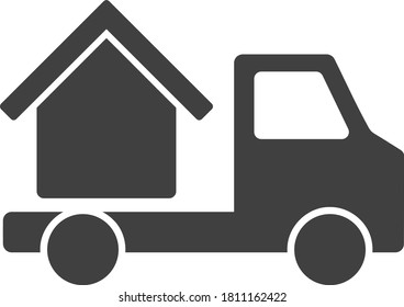 House trailer icon on a white background. Isolated house trailer symbol with flat style.