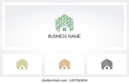 House Tree Branch Leaf Logo